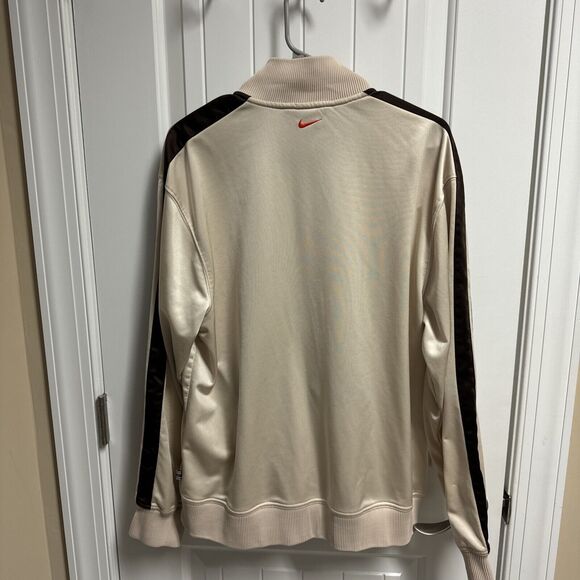Vintage Y2K Nike Gray Tag Track Jacket Logo Spell Out Track Sz L Cream Color - Picture 4 of 6